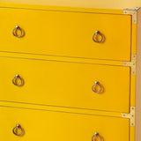 24" Yellow Solid Wood Four Drawer Dresser