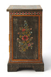 Black And Gold Vintage Hand Painted One Drawer Accent Chest