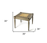 36" Black Manufactured Wood Square Coffee Table