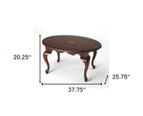 38" Dark Brown And Brown Oval Coffee Table