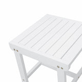 White Outdoor Wooden Side Table