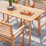 Natural Wood Dining Table With Slatted Top