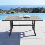 Distressed Grey Dining Table With Curved Legs