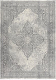 2’ X 4’ Gray Distressed Medallion Area Rug