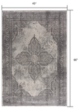 4’ X 6’ Gray Distressed Medallion Area Rug