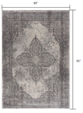 5’ X 8’ Gray Distressed Medallion Area Rug