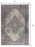 8’ X 11’ Gray Distressed Medallion Area Rug