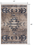 4’ X 6’ Beige And Blue Boho Chic Area Rug