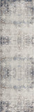 2’ X 10’ Navy And Beige Distressed Vines Runner Rug