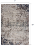 2’ X 13’ Navy Blue Distressed Striations Runner Rug