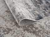 2’ X 13’ Navy Blue Distressed Striations Runner Rug