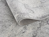 2’ X 13’ Gray Distressed Trellis Pattern Runner Rug