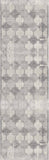 2’ X 20’ Gray Distressed Trellis Pattern Runner Rug