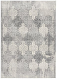 5’ X 8’ Gray Distressed Trellis Pattern Area Rug