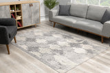 5’ X 8’ Gray Distressed Trellis Pattern Area Rug