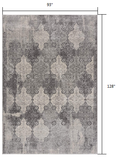 8’ X 11’ Gray Distressed Trellis Pattern Area Rug