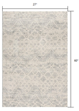 2' X 5' Ivory Abstract Area Rug