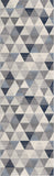 2’ X 13’ Navy Blue Geometric Diamond Runner Rug