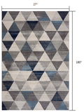 2’ X 15’ Navy Blue Geometric Diamond Runner Rug