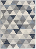 2’ X 5’ Navy Blue Geometric Diamond Area Rug