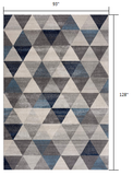 7’ X 10’ Navy Blue Geometric Diamond Area Rug