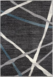 5’ X 8’ Distressed Black And Gray Abstract Area Rug