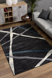 5’ X 8’ Distressed Black And Gray Abstract Area Rug