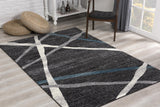 5’ X 8’ Distressed Black And Gray Abstract Area Rug