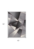 4’ X 6’ Gray And Blue Prism Pattern Area Rug