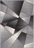 5' X 7' Grey Red Geometric Area Rug
