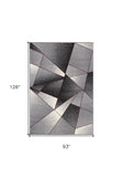7' X 9' Grey Red Geometric Area Rug