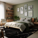 7’ X 9’ Black And White Abstract Breakage Area Rug