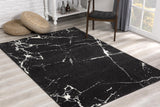 7’ X 9’ Black And White Abstract Breakage Area Rug