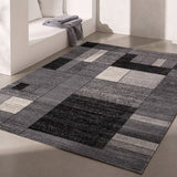 4’ X 6’ Gray Distressed Geometric Area Rug