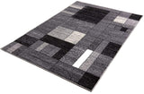 7’ X 9’ Gray Distressed Geometric Area Rug