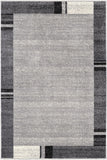 8’ X 11’ Gray Modern Bordered Area Rug