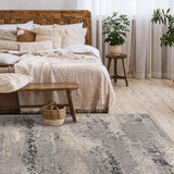 4’ X 6’ Gray Modern Abstract Area Rug