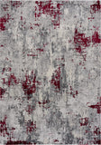 9’ x 13’ Red and Gray Modern Abstract Area Rug