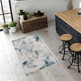 3’ X 5’ Blue And Ivory Abstract Strokes Area Rug