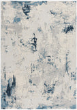 5’ X 8’ Blue And Ivory Abstract Strokes Area Rug