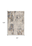 6' X 9' Beige Abstract Printed Area Rug