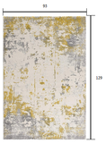 6' X 9' Gold Abstract Dhurrie Area Rug