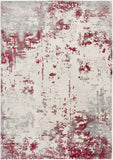 4' X 6' Red Abstract Dhurrie Area Rug