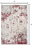 4' X 6' Red Abstract Dhurrie Area Rug