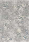 4' X 6' Blue Abstract Dhurrie Area Rug