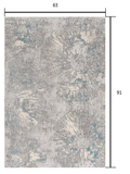 4' X 6' Blue Abstract Dhurrie Area Rug