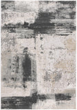 6' X 9' Gray And Ivory Abstract Dhurrie Area Rug