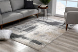 6' X 9' Gray And Ivory Abstract Dhurrie Area Rug