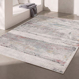 4’ X 6’ Gray Abstract Irregular Blocks Area Rug