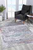 4’ X 6’ Gray Abstract Irregular Blocks Area Rug